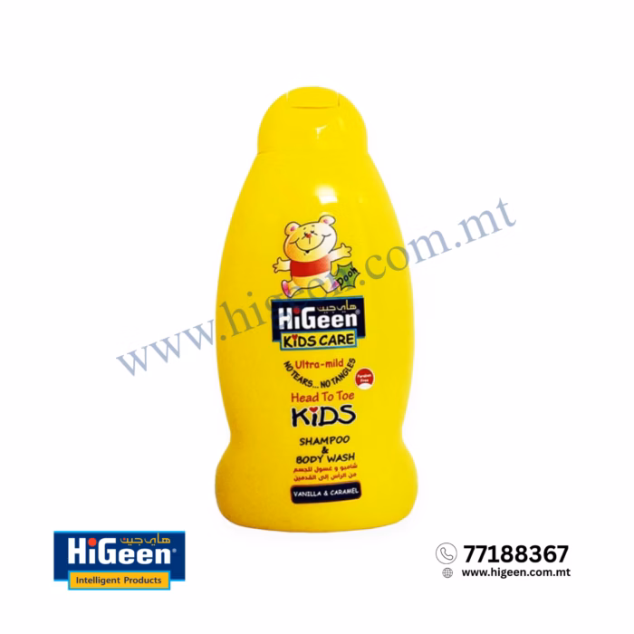 HI GEEN KIDS SHAMPOO AND BODY WASH 500ML (VANILLA AND CARAMEL) 007545 - Image 1