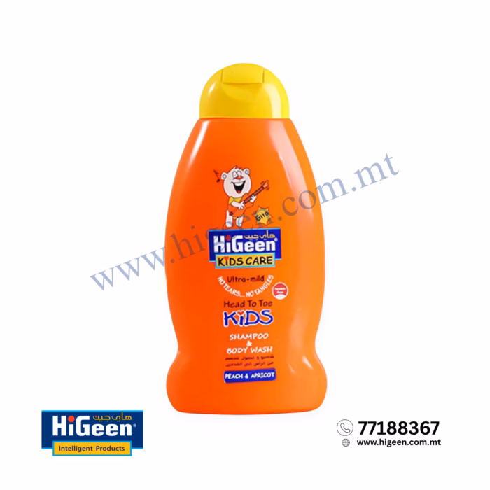 6251007007552-scaled-1.avif HI GEEN KIDS SHAMPOO AND BODY WASH 500ML (PEACH AND APRICOT) 007552 - Image 1